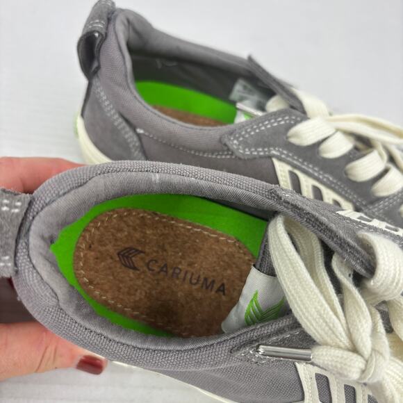 Cariuma Catiba Pro Low Skate Sneakers Womens Size 8.5 Gray Ivory Suede Cork - Picture 7 of 10